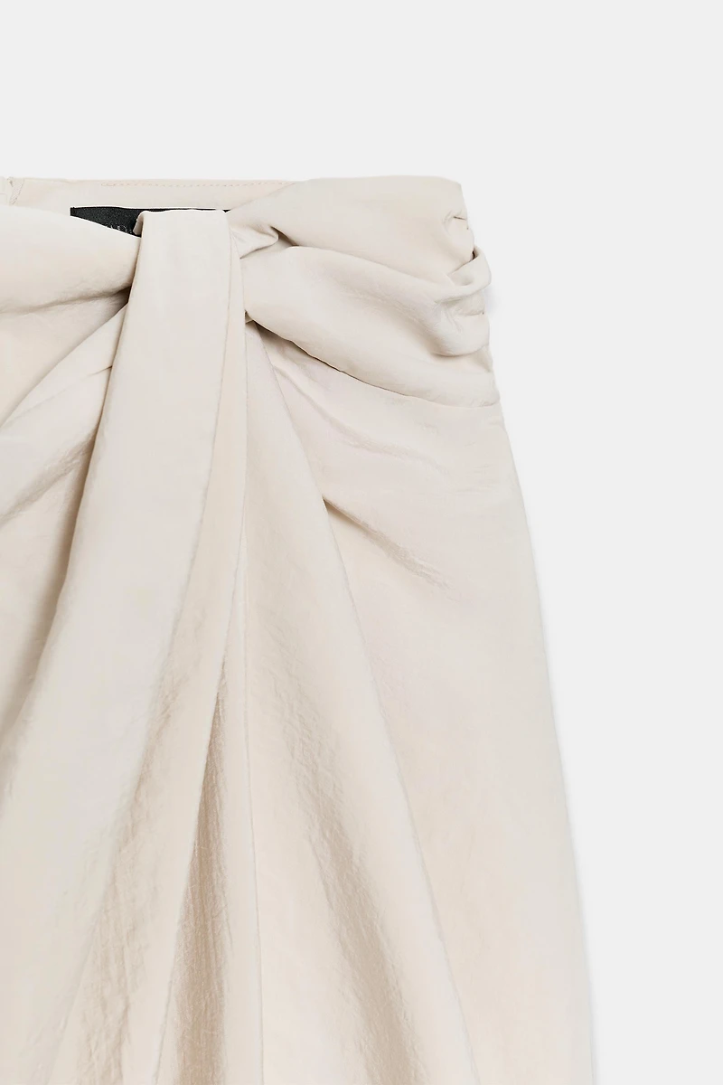 GATHERED PAREO MIDI SKIRT