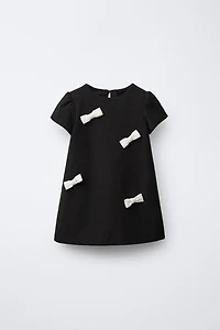 CONTRAST BOW DRESS