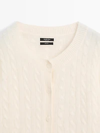 100% wool cable-knit cardigan
