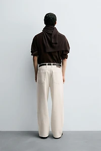 STRIPED TEXTURED JEANS