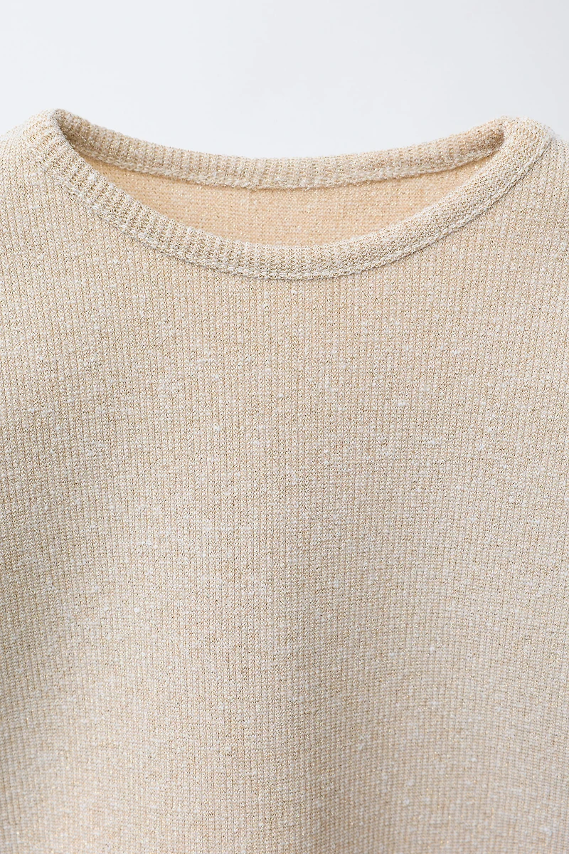 SPARKLY RIBBED T-SHIRT