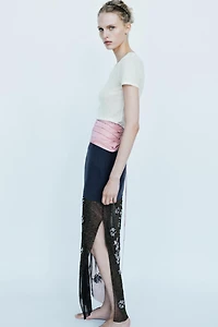 BEADED COMBINATION SKIRT