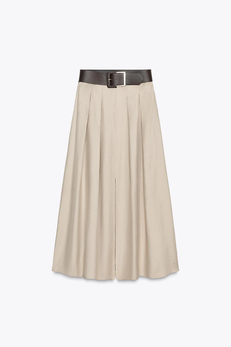 BELTED MIDI SKIRT