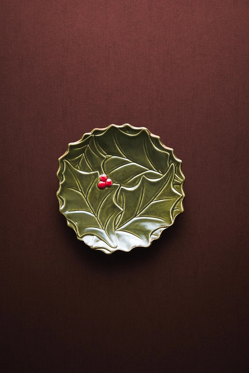 CHRISTMAS HOLLY PORCELAIN SIDE PLATE