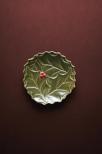 CHRISTMAS HOLLY PORCELAIN SIDE PLATE
