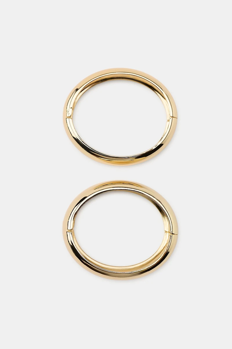LOT DE 2 BRACELETS MÉTALLIQUES RIGIDES