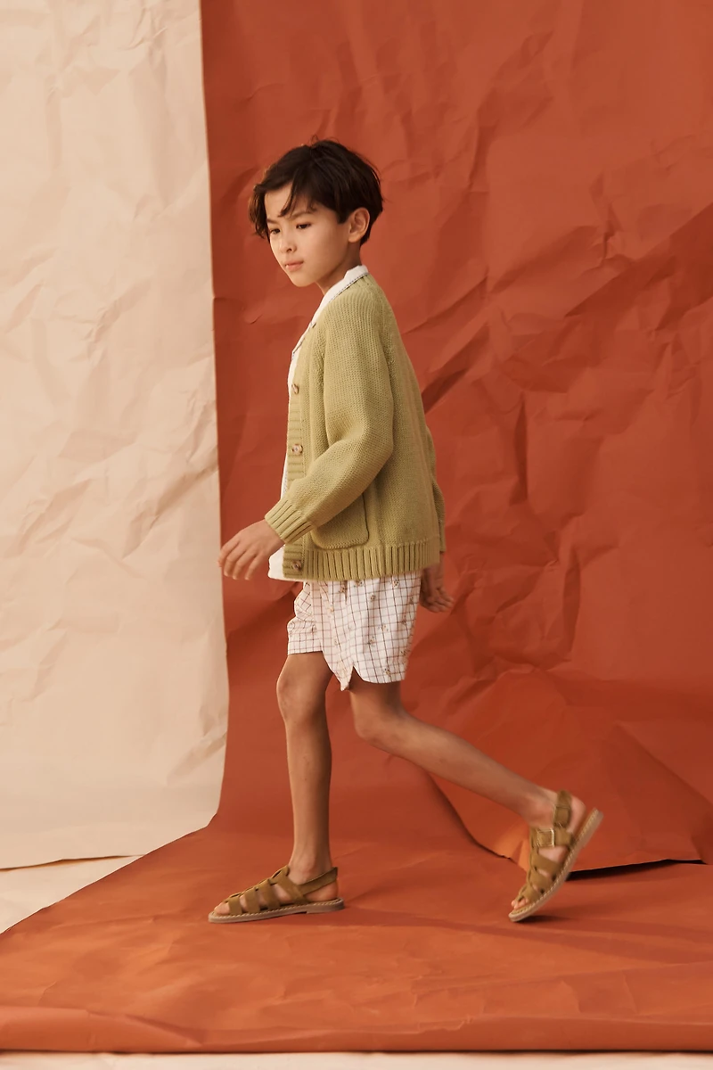 LIMITED EDITION EMBROIDERED TOPSTITCH KNIT CARDIGAN