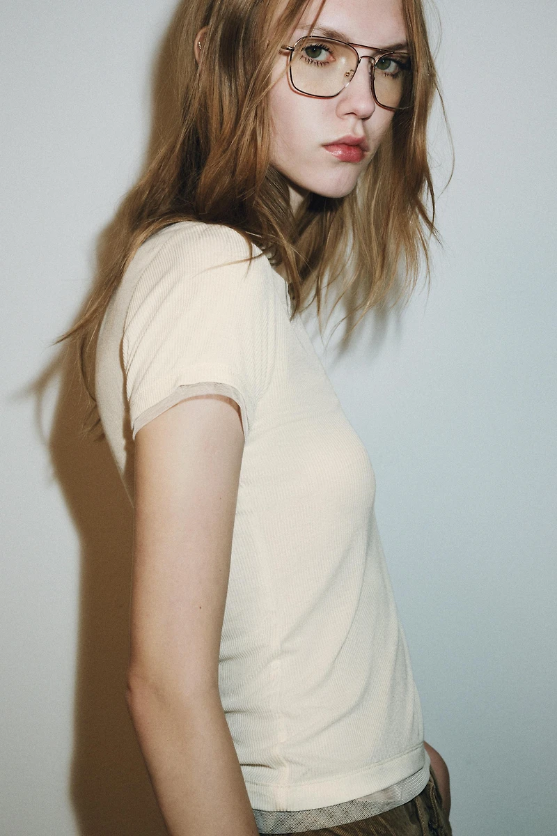 COMBINED TULLE T-SHIRT