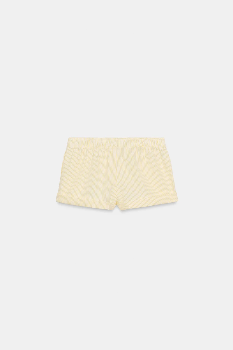 SHORT EN POPELINE À RAYURES