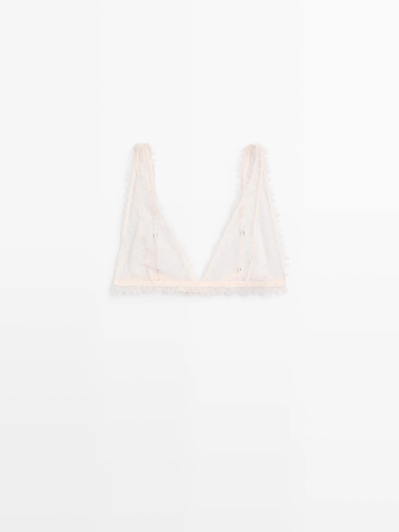 Frayed lace bralette