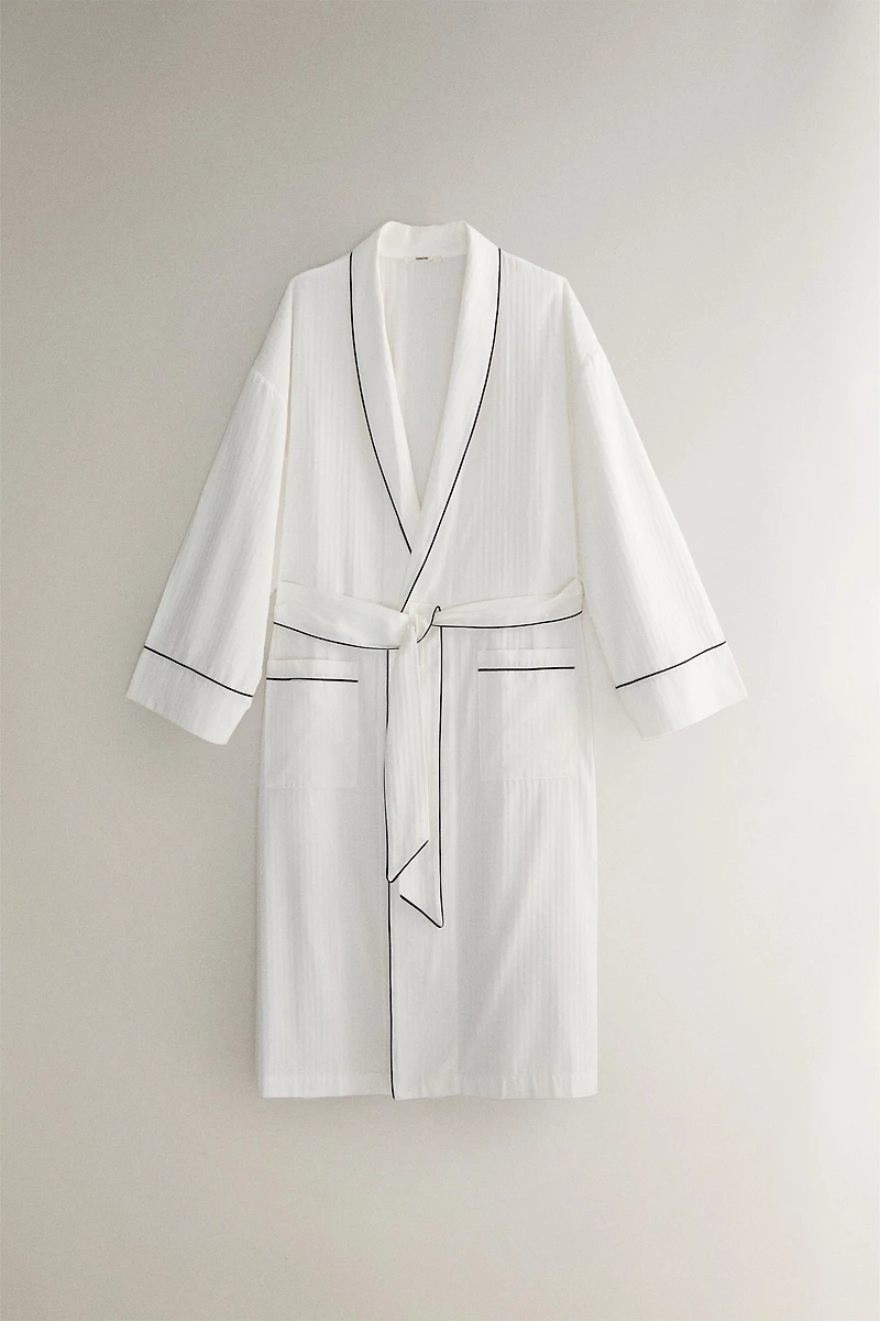 ROBE DE CHAMBRE JACQUARD RAYURES