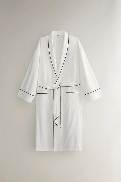 ROBE DE CHAMBRE JACQUARD RAYURES