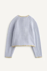 CROSS-STITCH FLORAL EMBROIDERED KNIT CARDIGAN LIMITED EDITION