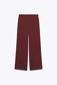 WIDE-LEG PANTS WITH CONTRAST STITCHING