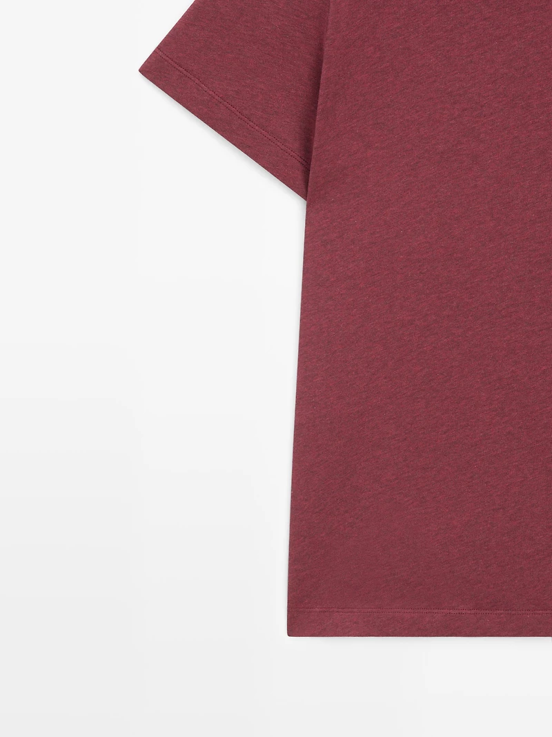 Lightweight short sleeve cotton melange T-shirt
