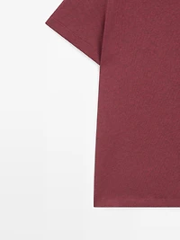 Lightweight short sleeve cotton melange T-shirt