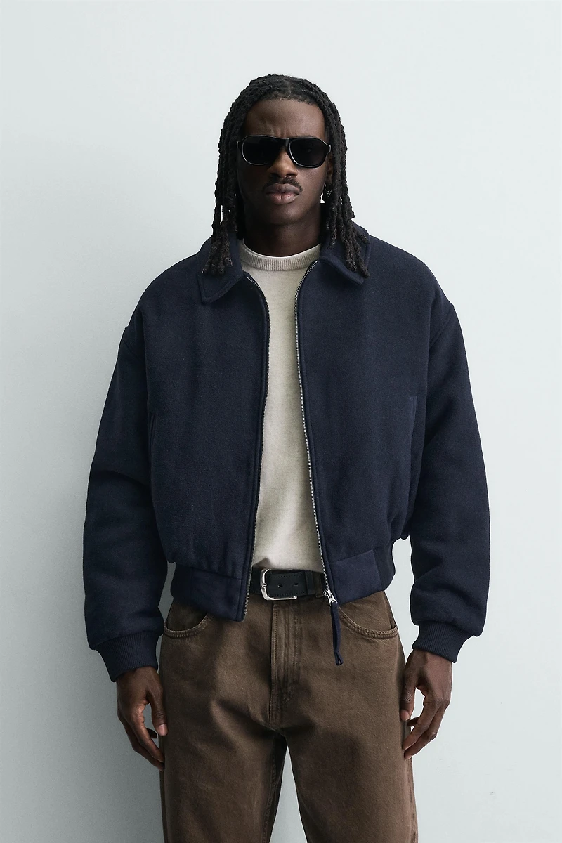 CROPPED FIT PADDED CLOTH JACKET