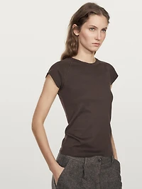 Cotton T-shirt with short raglan sleeves