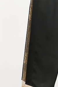 SATIN EFFECT PANTS WITH LACE VENTS