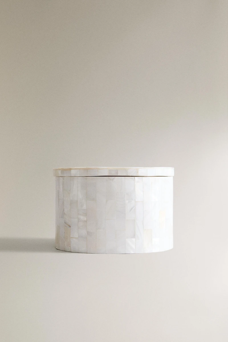 POT DE RANGEMENT SALLE DE BAIN NACRE