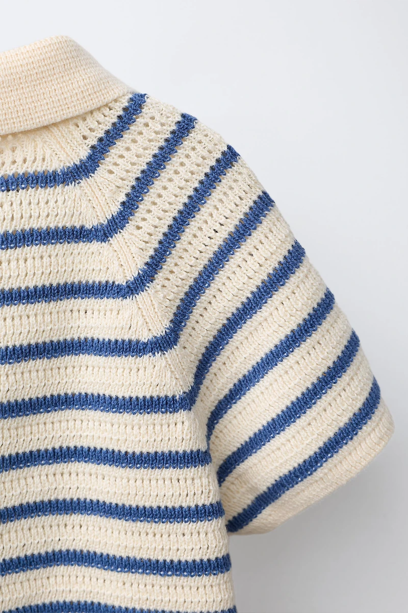 POLO EN MAILLE À RAYURES