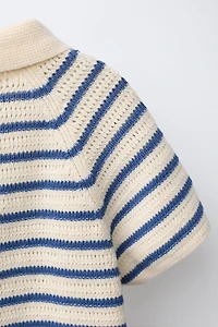 POLO EN MAILLE À RAYURES
