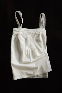 LACE AND PINTUCK STRAPPY TOP
