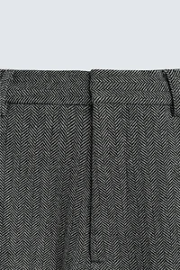 HERRINGBONE WOOL BLEND SUIT PANTS