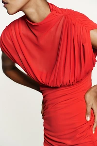 COMBINATION MESH SHORT DRESS