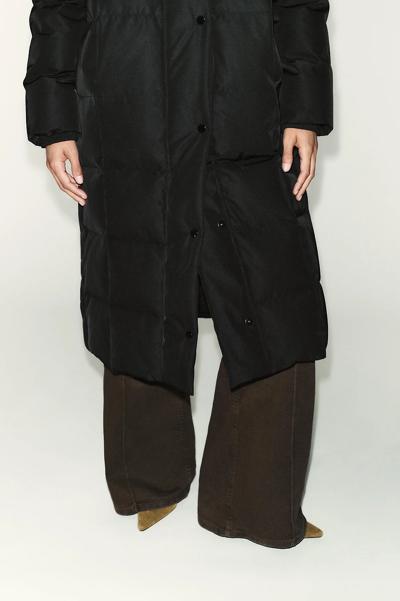 DOUDOUNE LONGUE À CAPUCHE DÉPERLANTE COUPE-VENT