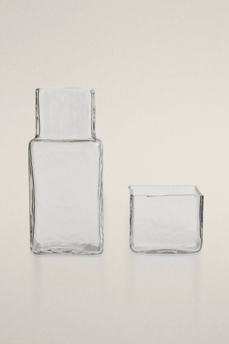 BOTTLE AND GLASS NIGHT SET (SET OF 2)
