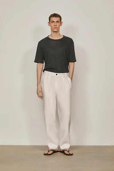 Linen trousers with double dart details - LIMITED EDITION