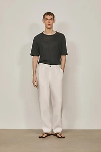 Linen trousers with double dart details - LIMITED EDITION