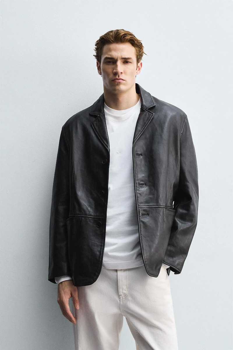 LEATHER BLAZER