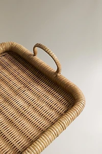 RECTANGULAR RATTAN TRAY