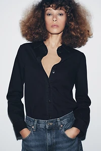 ZW COLLECTION SLIM-FIT DENIM SHIRT