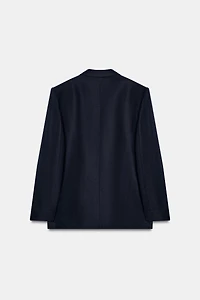 BLAZER CROISÉ EN LIN À MANCHES RETROUSSÉES