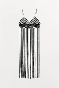 CROCHET FRINGED BRA