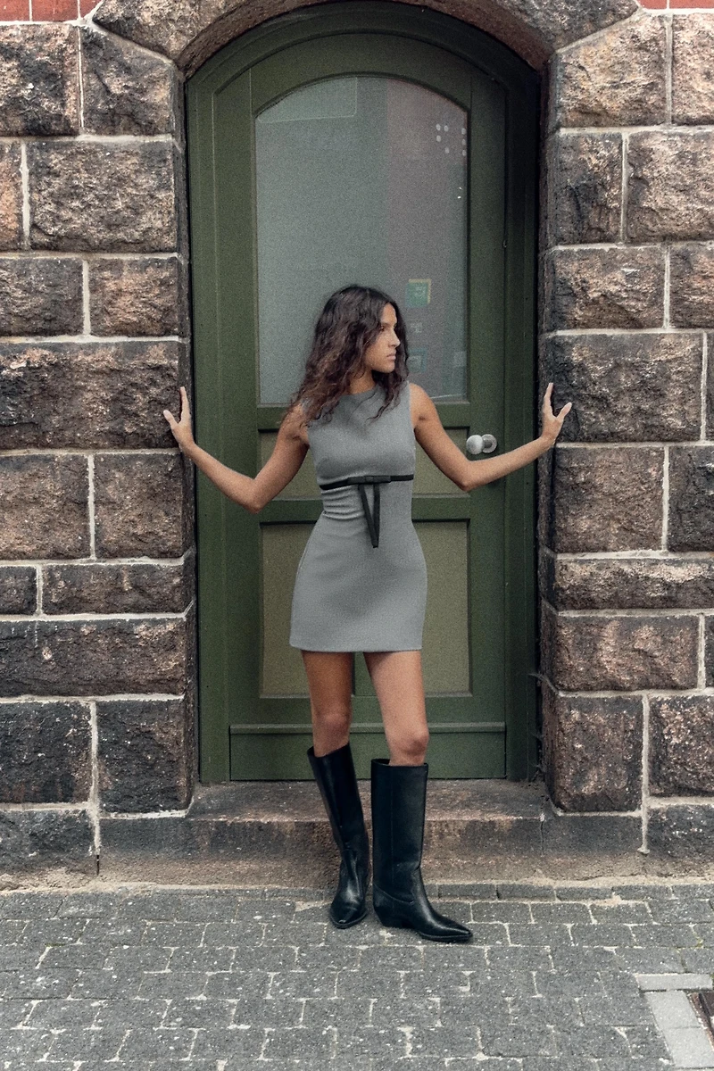 SATIN BOW SHORT DRESS