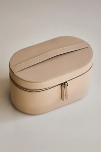 SMALL RIGID LEATHER MAKEUP BAG