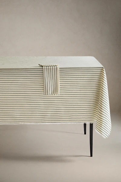 STRIPED TABLECLOTH WITH FRINGES