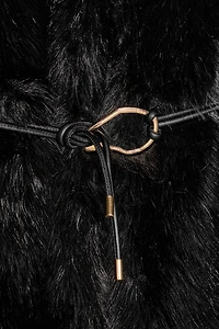 FAUX FUR COAT WITH BELT