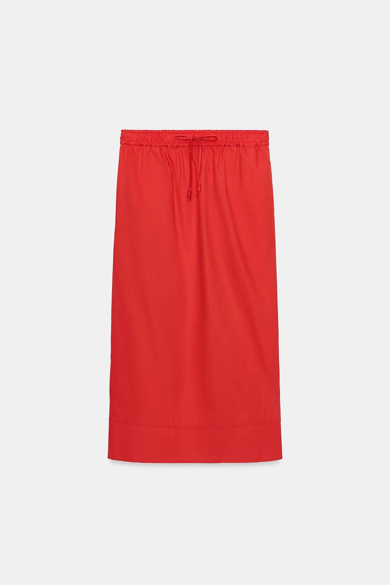 ZW COLLECTION POPLIN MIDI SKIRT