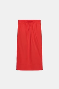 ZW COLLECTION POPLIN MIDI SKIRT