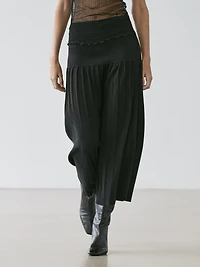 Midi skirt with box pleats