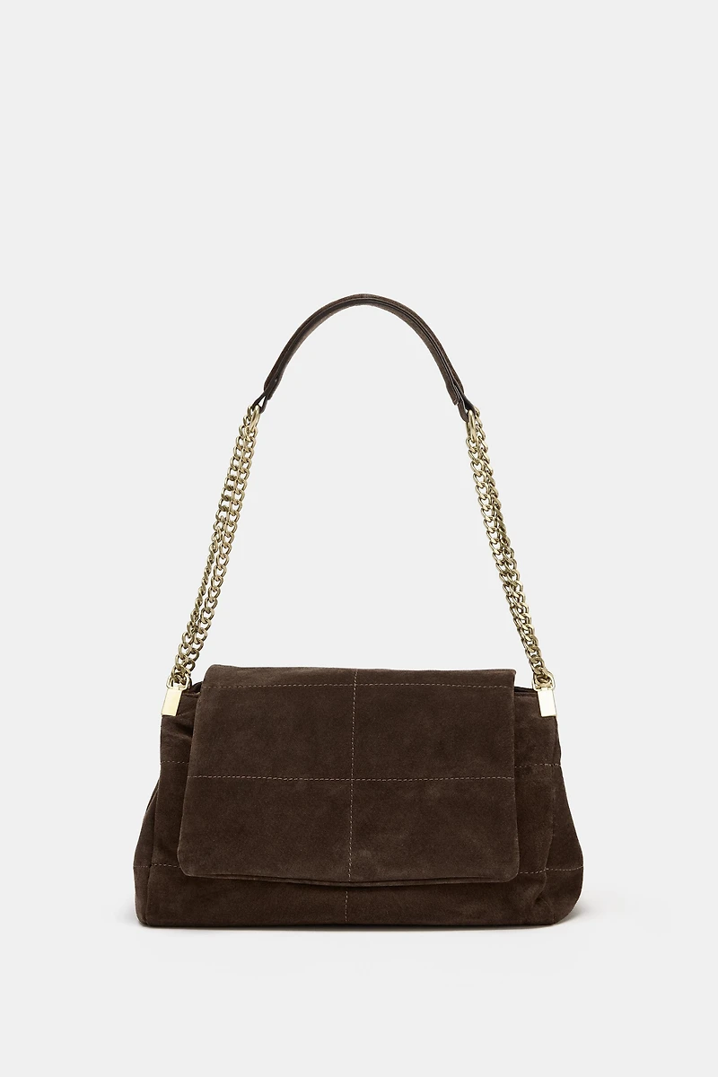 SAC PORTÉ ÉPAULE EN CUIR VELOURS
