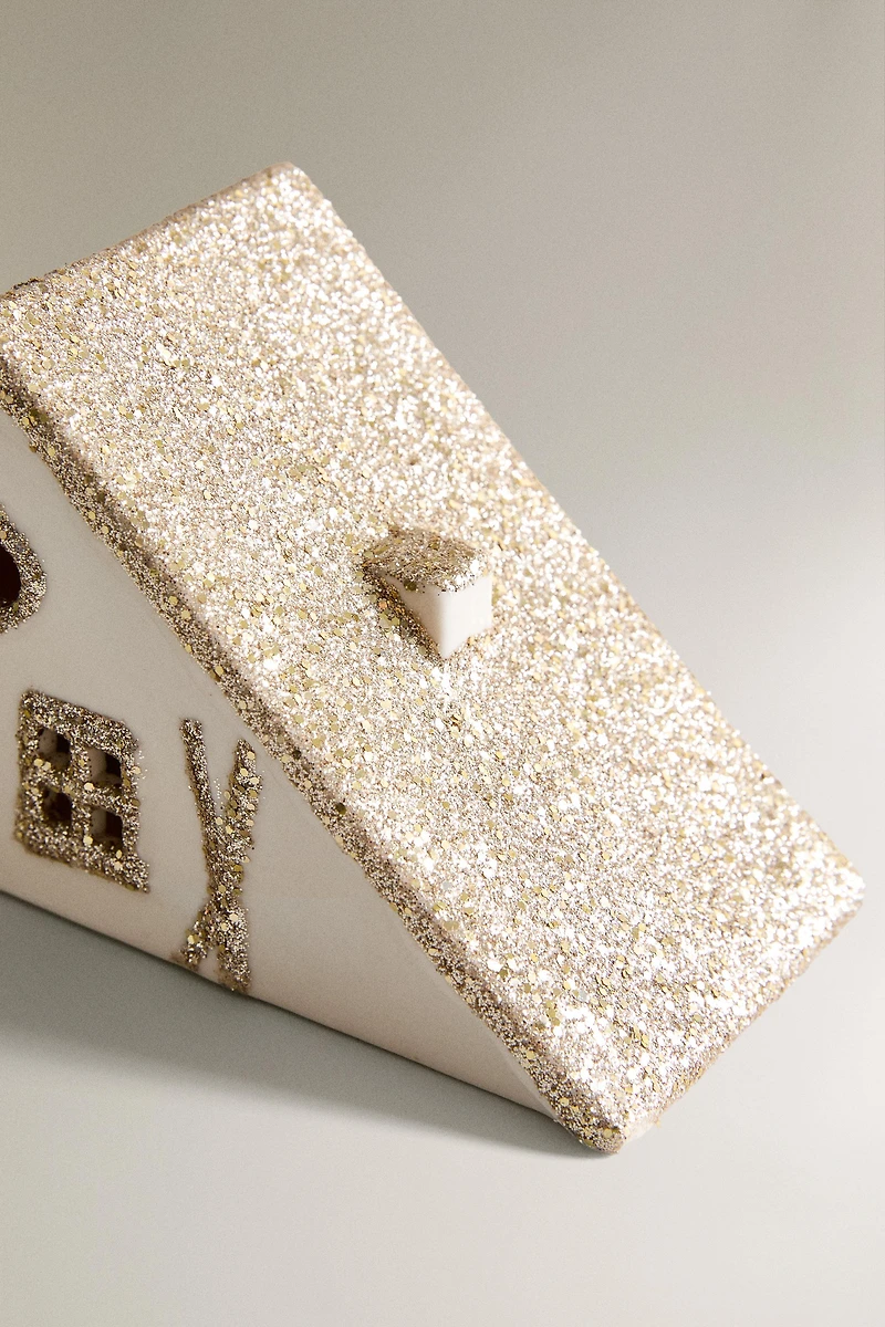 DÉCO CERAMIQUE CHALET SKI NOËL