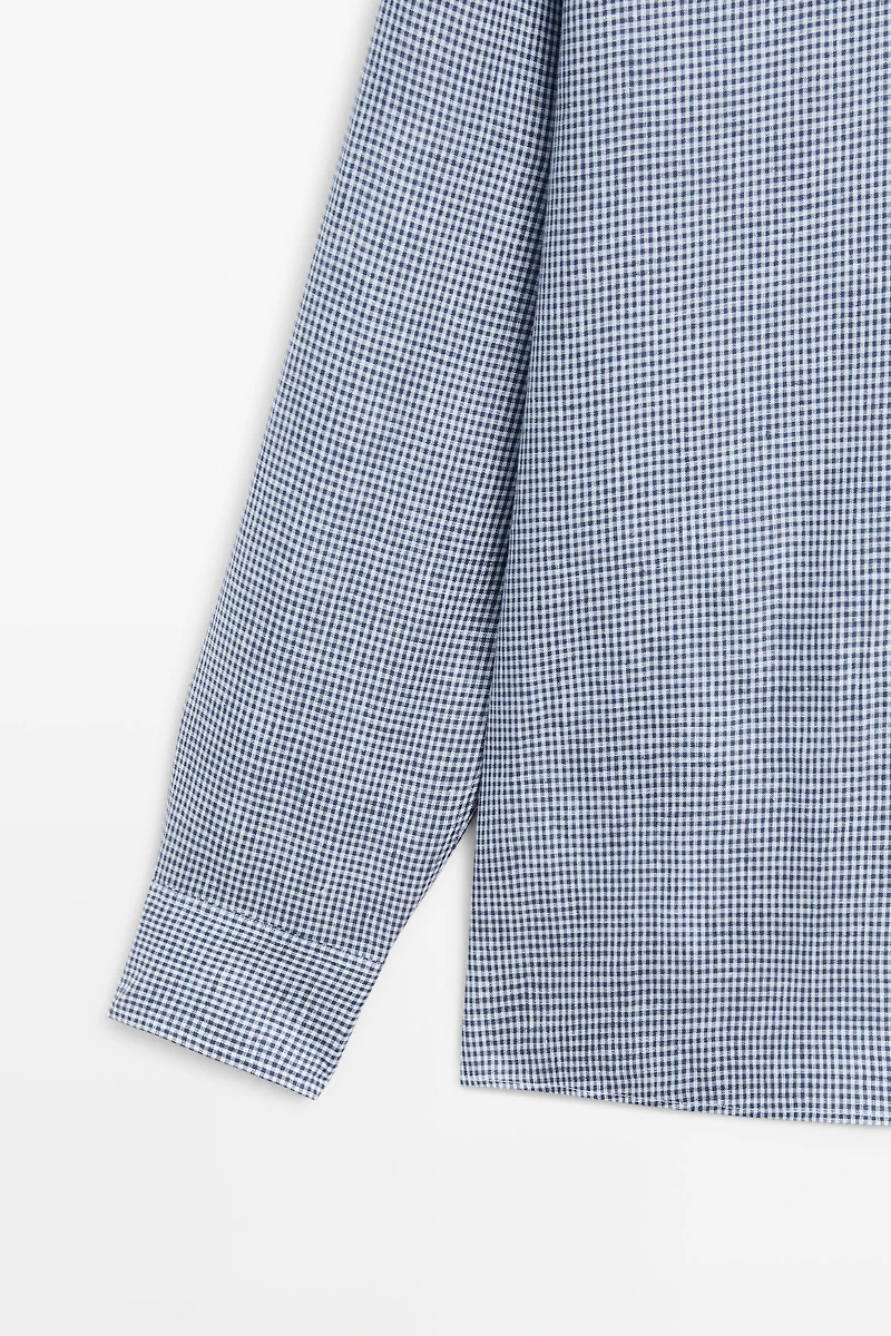 Chemise regular fit vichy 100 % lin