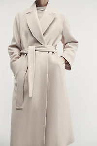 LONG BELTED WOOL COAT
