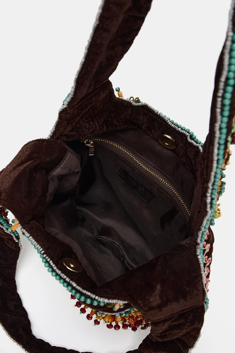EMBROIDERED SHOULDER BAG